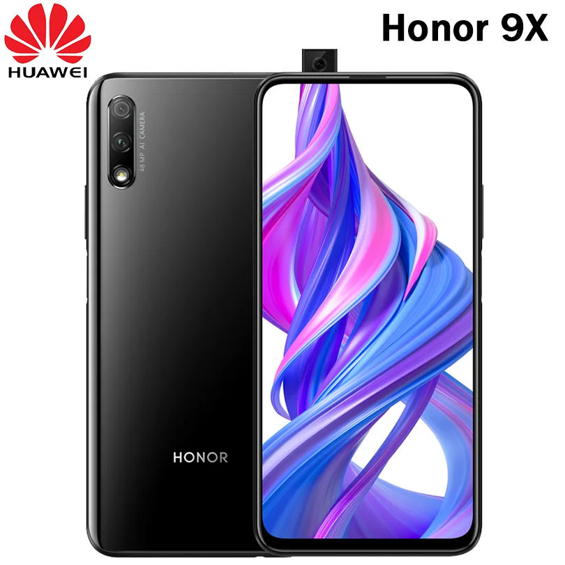 Honor 9X мобильный телефон Kirin 810 Android 9,0 6,5 дюймов ips 2340X1080 4/6 Гб ram 64 Гб rom камера с подъемной камерой Мп+ МП