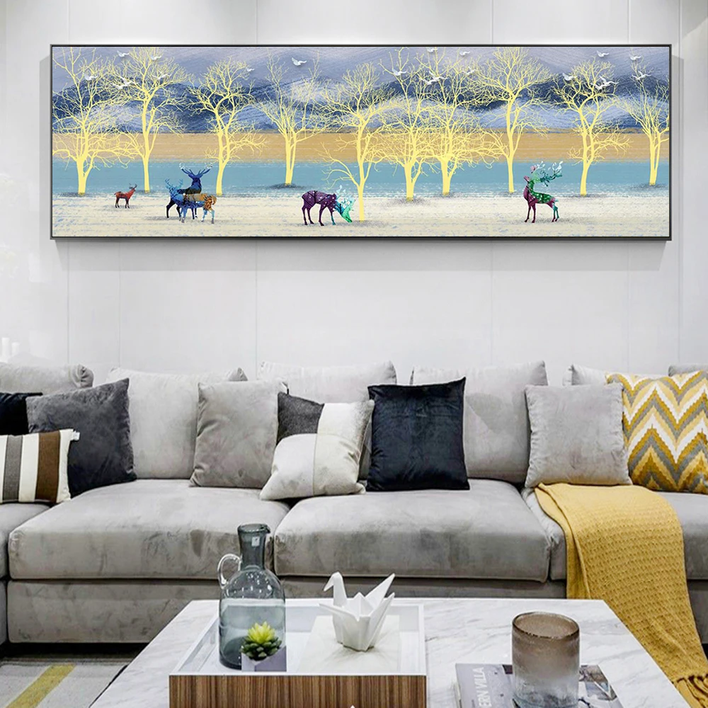 

Posters and Prints Wall Art Canvas Painting Modern Abstract Elk Posters Wall Art Pictures For Living Room Home Decor