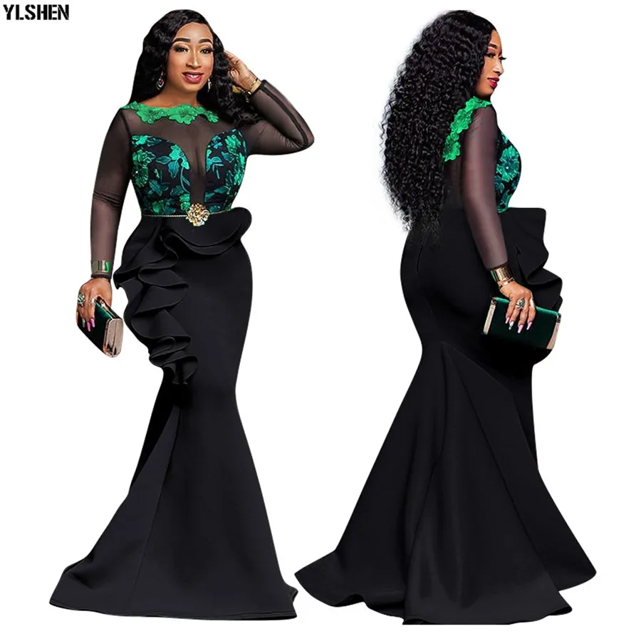 5 Colors African Dresses for Women Long Maxi Dress African Clothes Fashion Style Print Evening Dress Robe Africaine Femme 2019 01