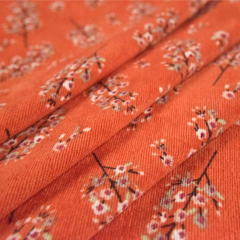 Half Meter Autumn Winter New Design Little Flower Print Cotton Corduroy Fabric For Shirt Coat Face Shoe Surface T1498 Half Meter Autumn Winter New Design Little Flower Print Cotton Corduroy Fabric For Shirt Coat Face Shoe Surface T1498