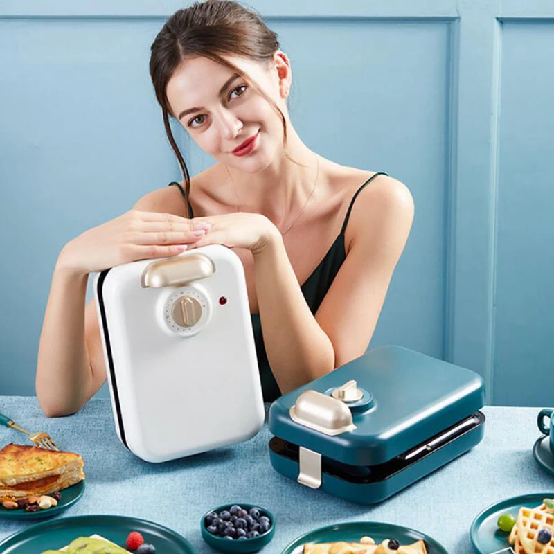 220V Electric Sandwich Maker Timed Waffle Maker Toaster Baking Takoyaki Pancake Sandwichera Multifunction Breakfast Machine