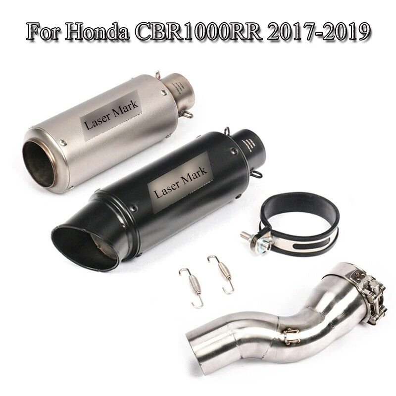 

CBR1000 RR Motorcycle Exhaust System Pipe Muffler + Middle Connecting Link Pipe Stainless Steel Tube Slip On For Honda 2017-2019