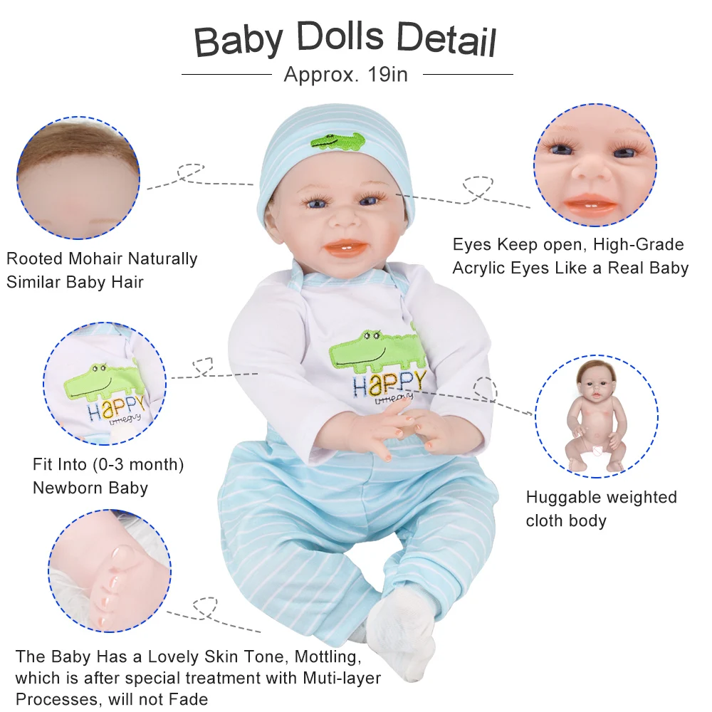 Reborn Baby Doll 55 см Реалистичная ручная работа открытые глаза Реалистичная Детская кукла игрушка Этническая кукла для детей день рождения рождественские подарки