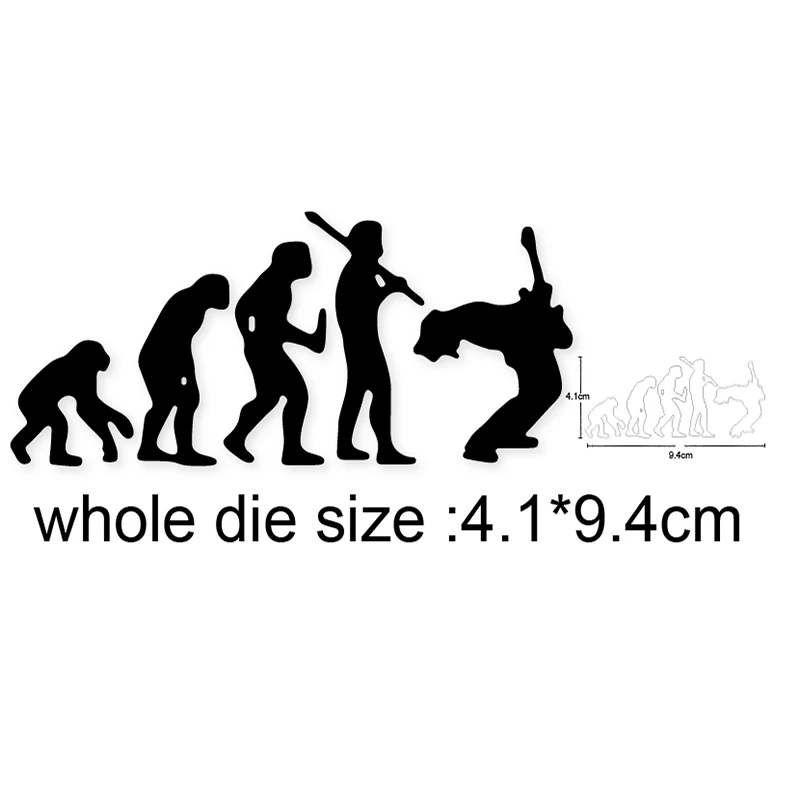 

Metal Cutting Dies crazy band Human Evolution DIY Scrapbooking Stamps Craft Embossing Die Cut Making Stencil Template