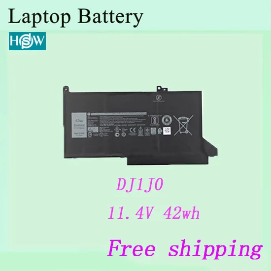 11,4 V 42wh Аккумулятор для ноутбука Dell DJ1J0 черный аккумулятор