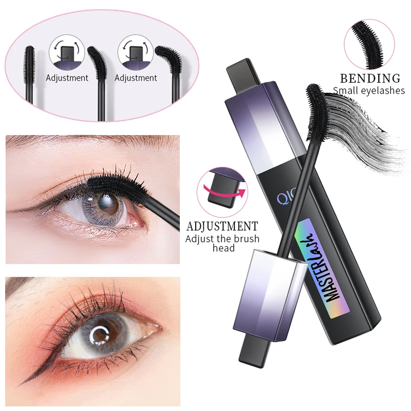 

4D Mascara Lengthen Eyelashes Waterproof Long-lasting 180° Rotation Curling Mascara Extra Volume Top Rotation Flexible Control