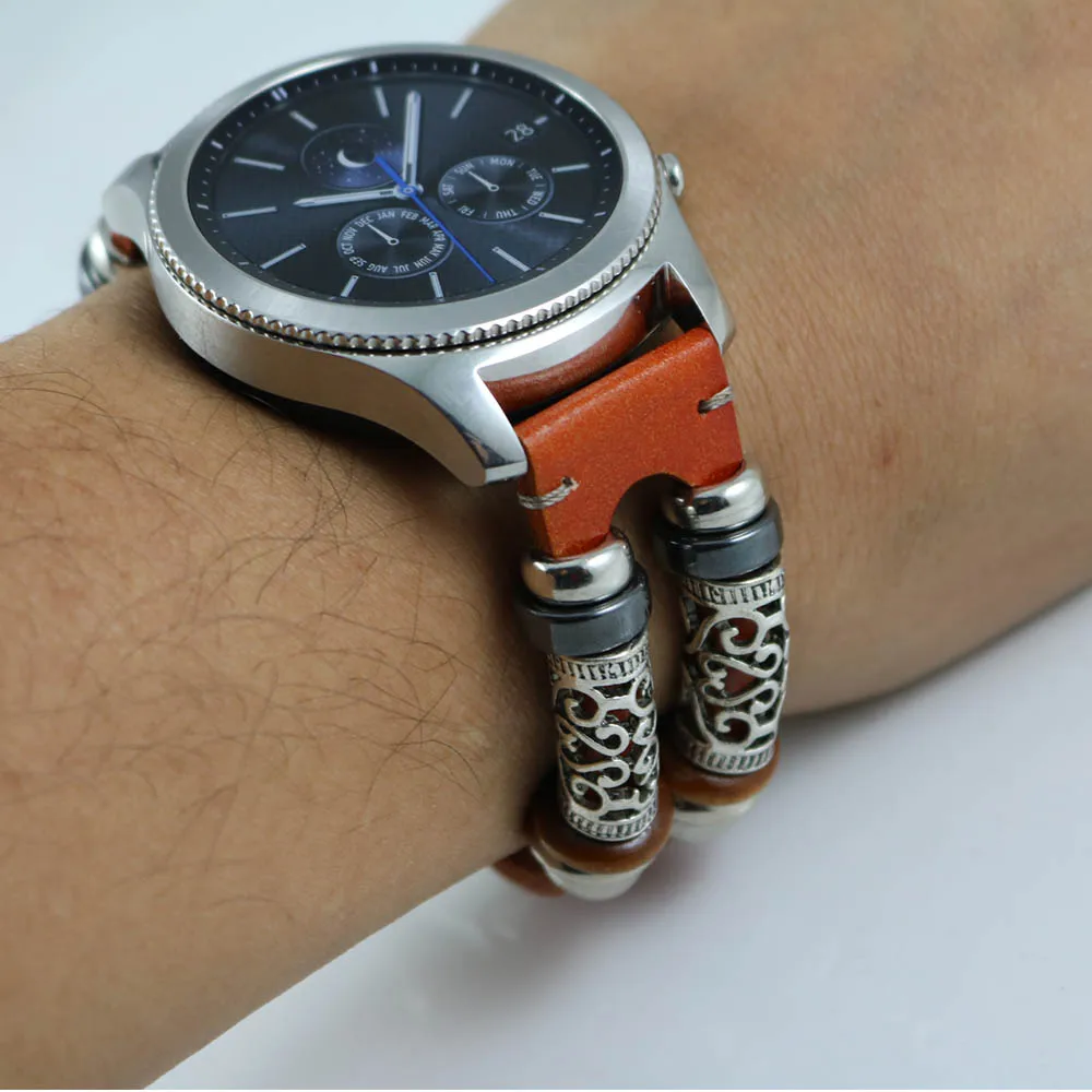 22 мм кожаный ремешок для часов samsung galaxy watch 46 мм gear S3 сменный ремешок для часов huawei GT браслет