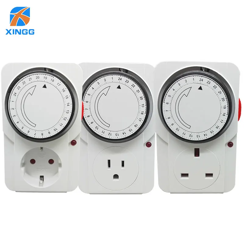 

EU US UK Plug Electronic Mechanical Timer Socket Energy Saving 24 Hours intelligent home Protector Certification by CE ROHS GS