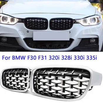 

2 pcs Car Front Kidney Grille For BMW 3 Series F30 F31 2012-2018 Shiny Chrome Left Right Ultra Light Grilles direct bolt design