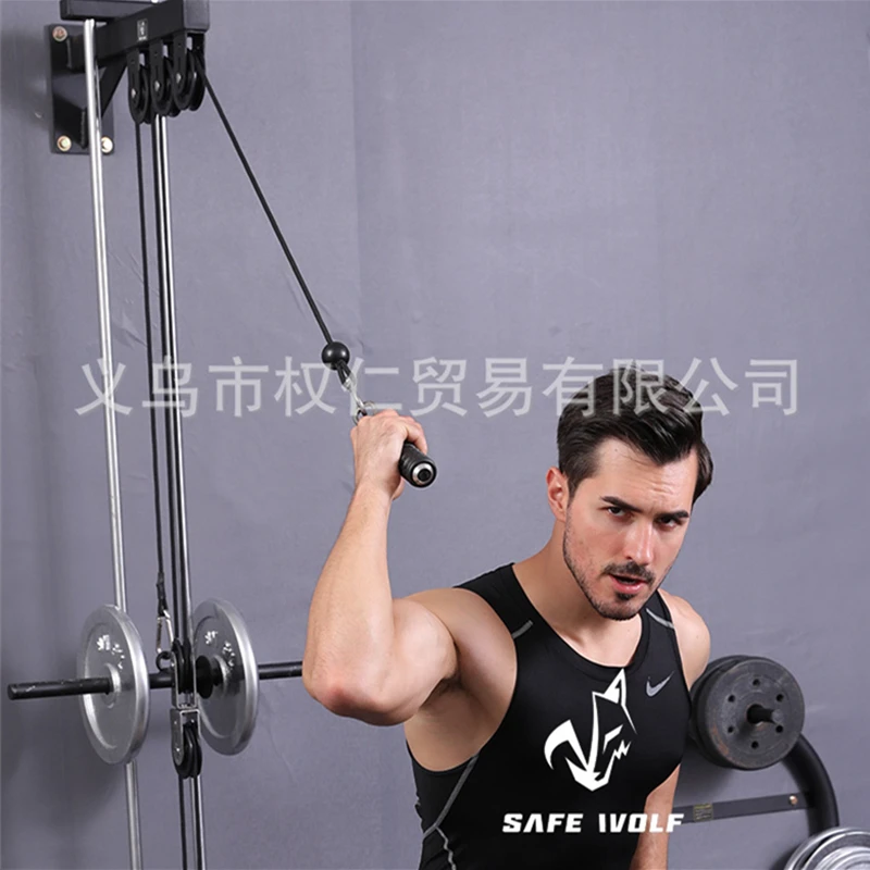 Gym Tricep Rope Pull Down Cable Attachment Handle Multigym Home Train Lat Bicep 