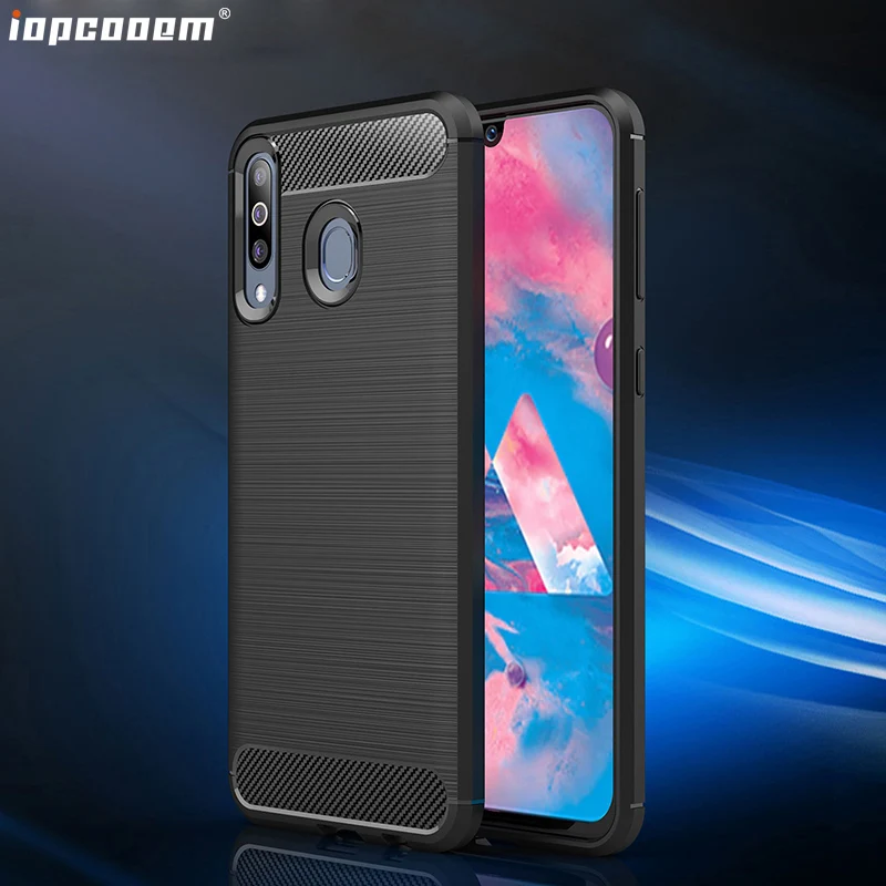 For Samsung Galaxy A10 A20 A30 A40 A50 A70 Case Carbon fiber brushed silicone mobile phone back Cover M10 M20 M30 Coque | Мобильные