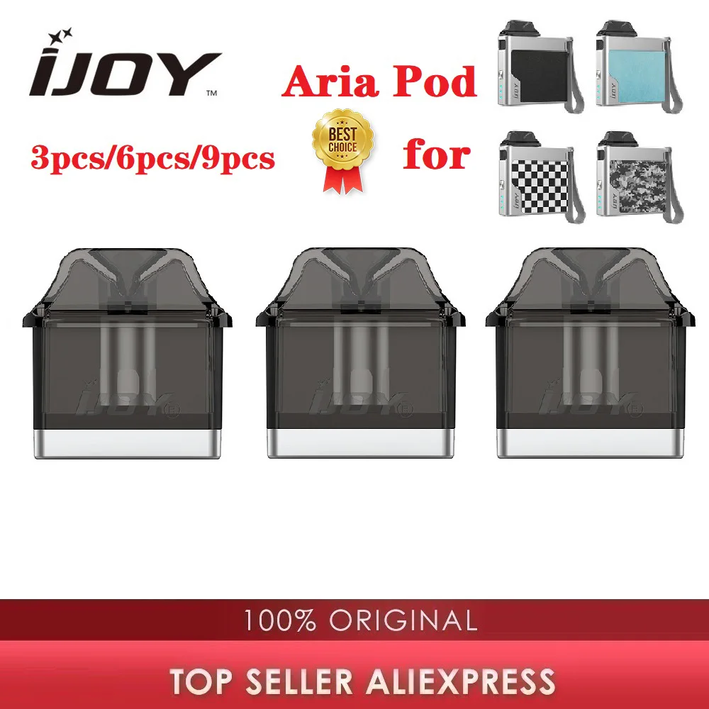 3 шт. 9 оригинальная электронная сигарета IJOY Aria Pod емкостью мл с катушкой 0 Ом/1 Ом
