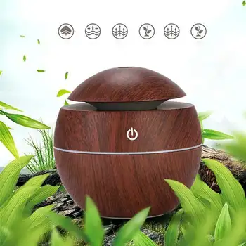

NEW USB Wood Grain Humidifier LED Intelligent Induction Ultrasonic Air Aroma Essential Oil Diffuser for Office Home Night Light