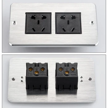 

Desktop Socket 2 Five-Hole Socket Universal Power LP810 D Series Manual Flip Aluminum Alloy 110 250V Tabletop Socket Hidden