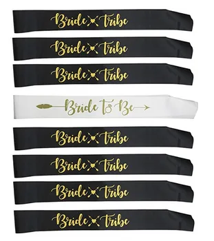 

8Pcs/Set Team Bride Wedding Engagement Bachelorette Party Decorations Bride To Be Sash Wedding Party Bridal Shower Supplies