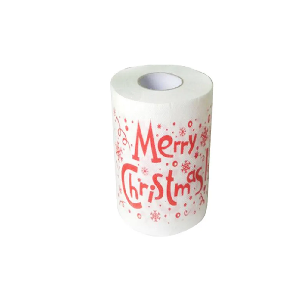 Bath Paper Christmas Printed Home Santa Claus Bath Toilet Roll Paper Christmas Supplies Xmas Decor Tissue Toilet Paper