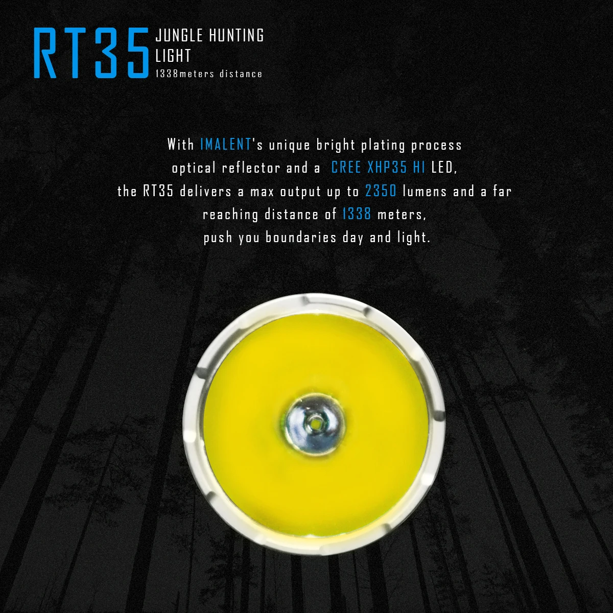 Большая емкость 4 секции 18650 батарея IMALENT RT35 CREE XHP35 HI светодиодный ручной компьютер Перезаряжаемый USB фонарик патруль