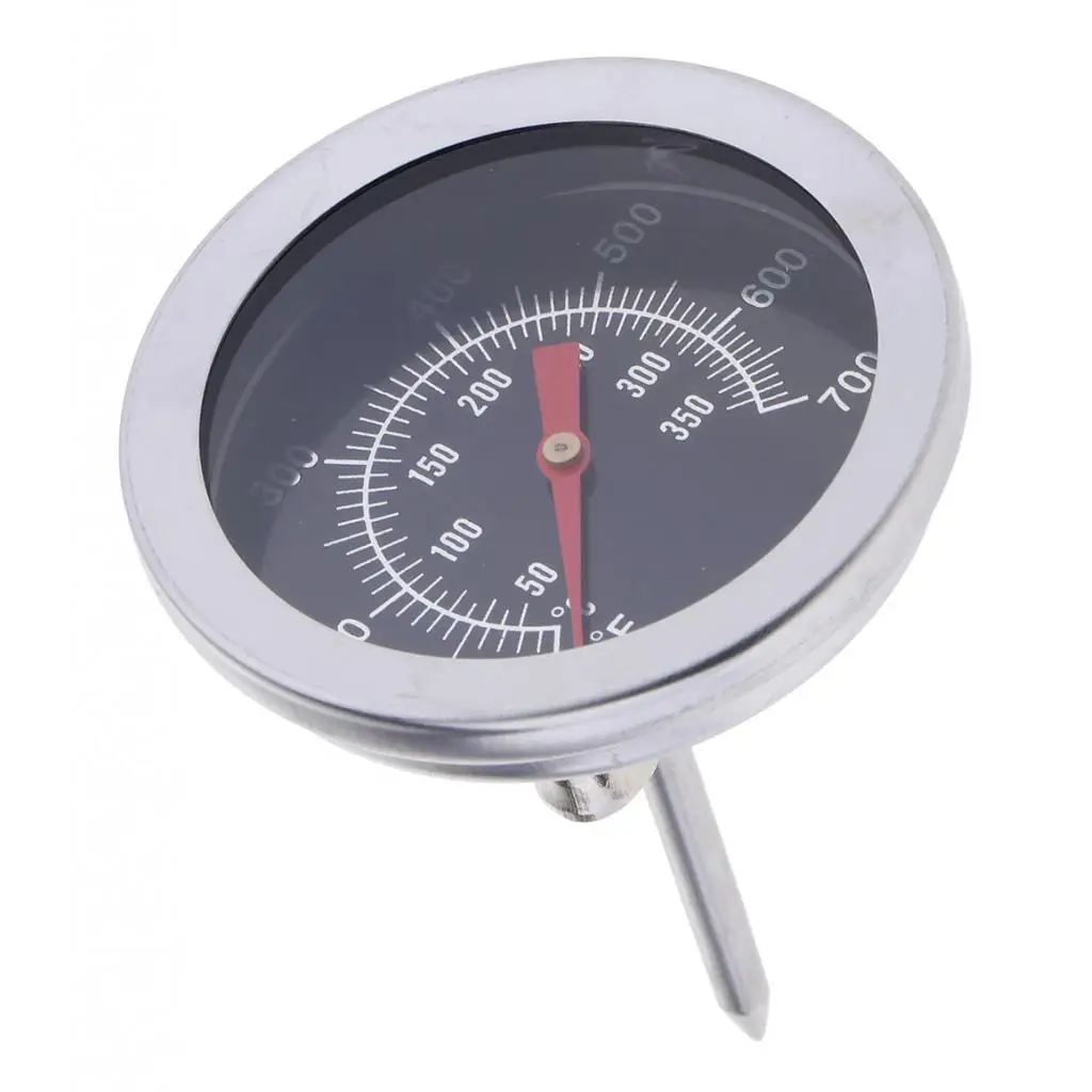 BBQ Barbecue Charcoal Grill Thermometer Stainless Steel Cooking Temp Gauge