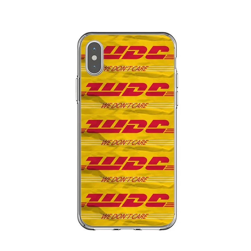 Телефон Чехлы мягкие силиконовые прозрачные модель жёлтого цвета роскошные логотип DHL крышка чехол для iPhone 7 8 плюс XS MAX 6 6S - Цвет: TPU