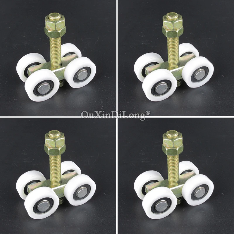 Description Picture 2 of item4PCS Heavy Industrial Hanging Rollers Nylon Bearing Silent Sliding Door Rollers Folding Door Guide Rail Wheel Pulleys Load 200KG