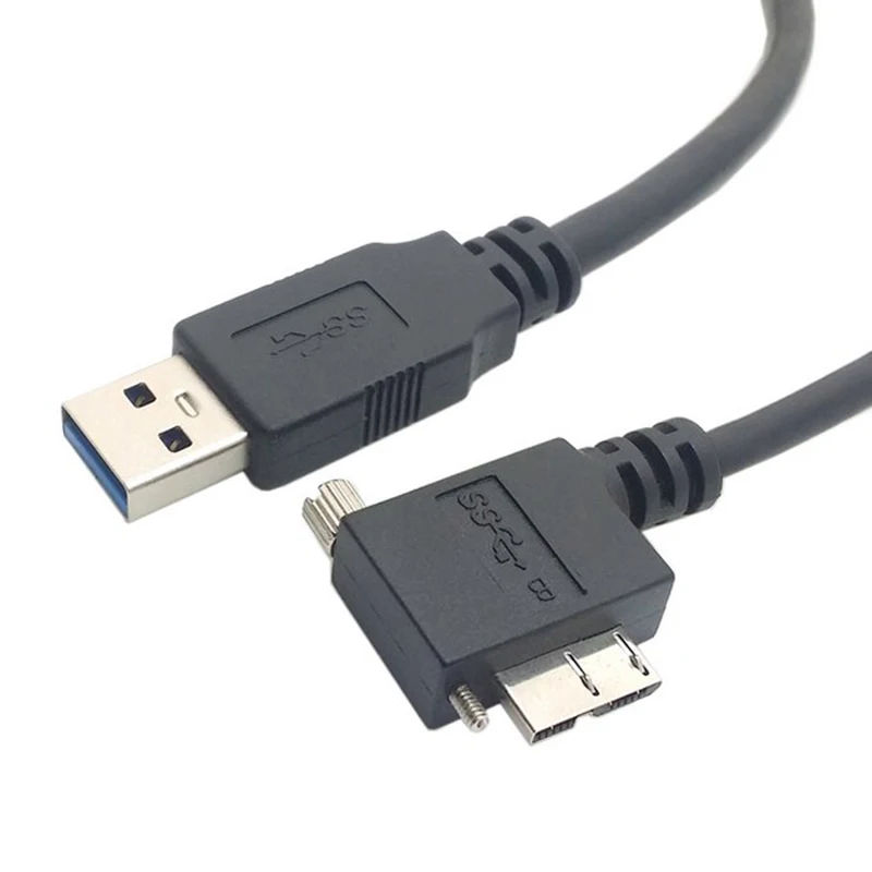USB 3,0 A штекер Micro-B левый Угловой 90 градусов кабель с запирающими винтами для Nikon D800 D800E D810 15ft 5 м