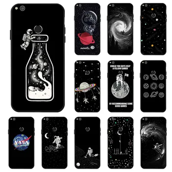 

For Huawei P8 Lite 2017 Cases Silicone TPU Cover Moon Stars Black Painted Pattern Matte Case For Huawei P9 Lite 2017 Coque