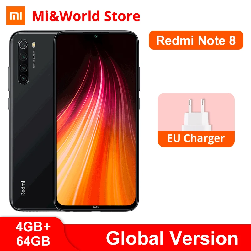 Глобальная версия Xiaomi Redmi Note 8 4GB 64GB Snapdragon 665 Восьмиядерный мобильный телефон 48MP Quad