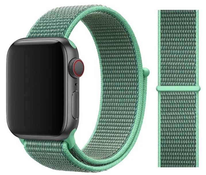 12 Spearmint green Ремешок для apple watch 5 44 мм 40 мм 42 мм 38 мм iwatch Series 3 2 1 нейлоновый спортивный ремешок для часов Браслет apple watch 5 4 band - Цвет ремешка: 12 Spearmint green