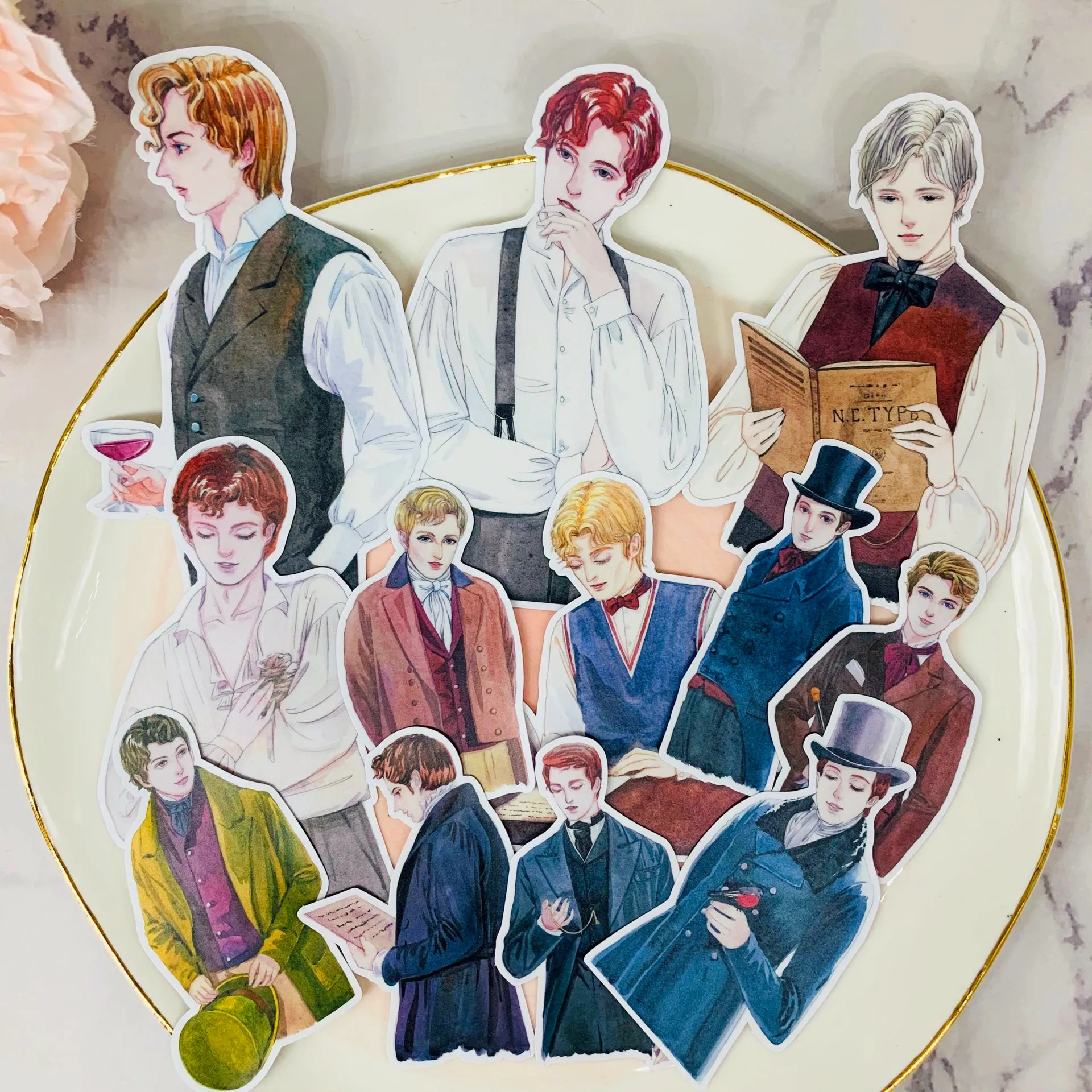 

40pcs Creative gentleman background scrapbooking Stickers Decorative Sticker DIY