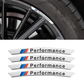 

4pcs Aluminium Alloy Power Performance M Car Wheel Hub Stickers Accessories For BMW E34 E36 E60 E90 E46 E39 E70 F10 F20 F30