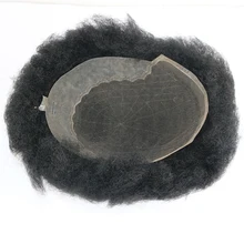 6 мм локон Remy человеческие волосы афро кудрявый мужской парик заменить мужчин t система кудрявый парик для мужчин волос