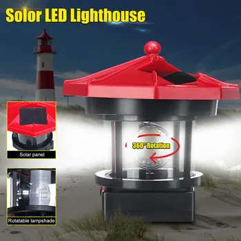 

LED Solar ed Resin Lighthouse Statue Rotating Outdoor Garden Yard Lighting Decor Shines in Rotating Motion 9x5x9.9cm