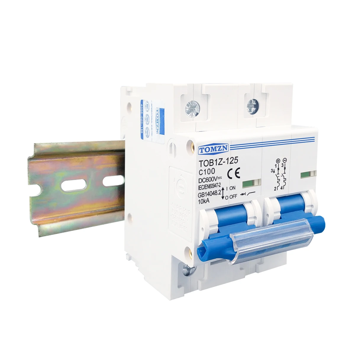 Disyuntor para sistema PV, interruptor principal de batería, 2P, 125A, 100A, 80A, DC, MCB, 600V