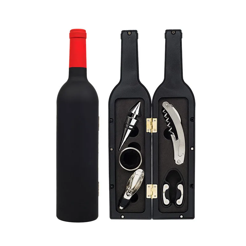 Wine Opener Wine Bottle Stopper Chrismas Bottle-Shaped Holder Bottle Opener Wine Bottle Corkscrew Set Tool Bar Accessories Home Bars Wine Stoppers