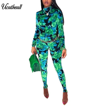 

Women Retro Print Designer Bodysuit Autumn Playsuit Mujer Overalls Women Long Sleeve Bodycon Jumpsuit Sexy Club Rompers