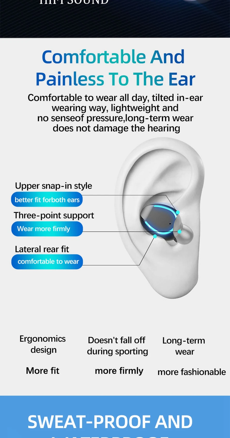 F9-5 Беспроводные наушники с Bluetooth v5.0 TWS, сенсорная гарнитура с отпечатком пальца, Hi-Fi стерео наушники-вкладыши, беспроводные наушники с bluetooth