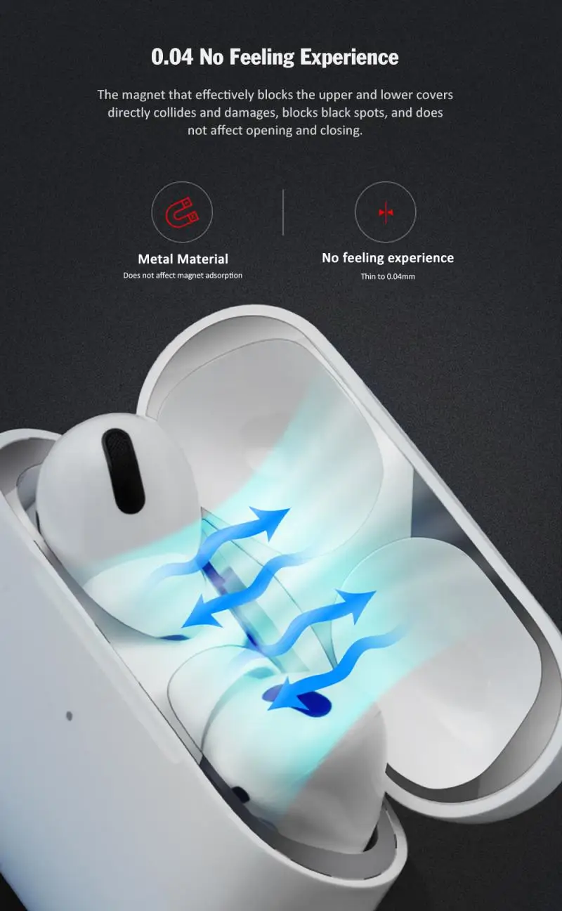 Чехол для Airpods PRO металлическое покрытие Пылезащитная Внутренняя крышка патч металлический пылезащитный стикер аксессуары