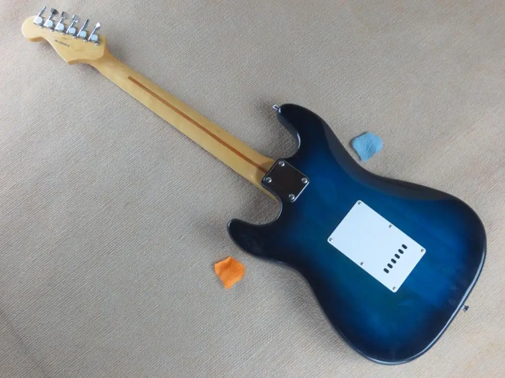 Фабричный магазин blue burst, с подписью кленовый гриф, 6 струн, хромовое оборудование, электрогитара, гитара, бесплатная доставка Фабричный магазин blue burst, с подписью кленовый гриф, 6 струн, хромовое оборудование, электрогитара, гитара, бесплатная доставка