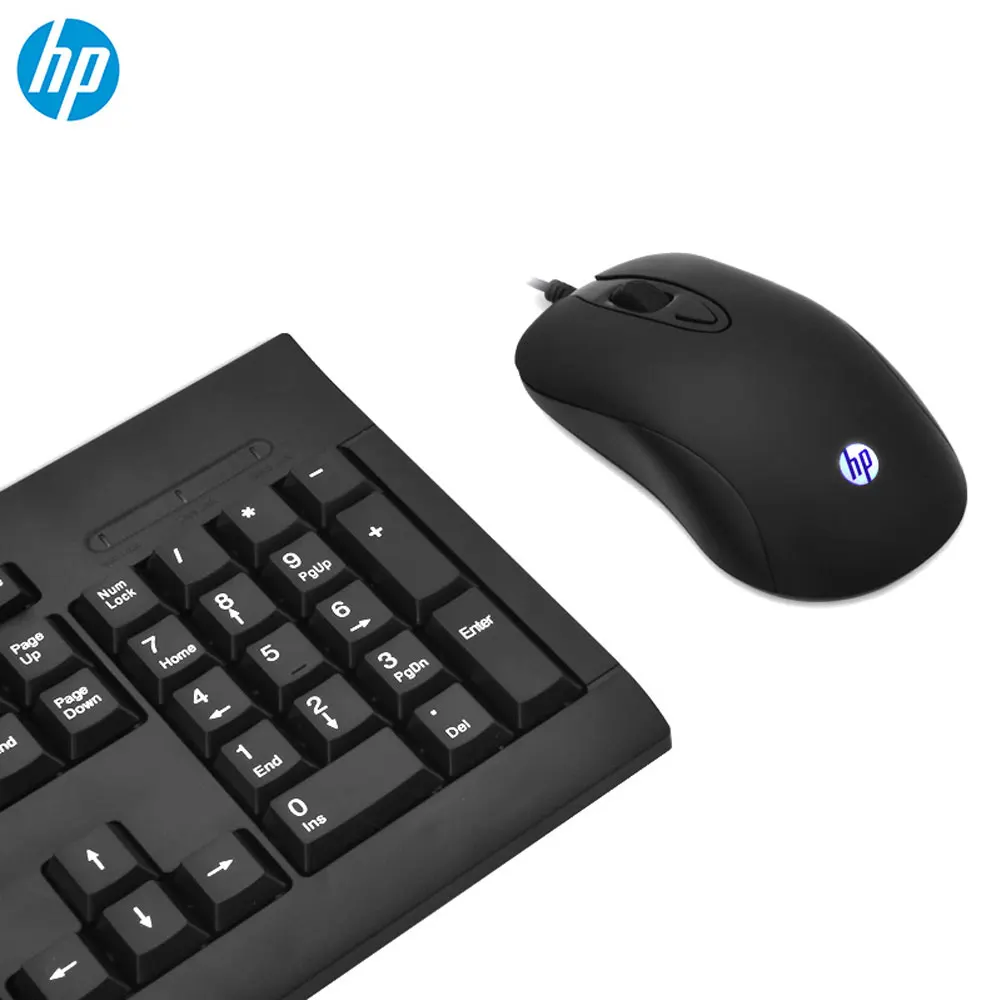 Hp KM100 Проводная клавиатура и мышь Usb Whaterproof клавиатура мышь комбо набор эргономичный дизайн для ноутбука настольного ПК