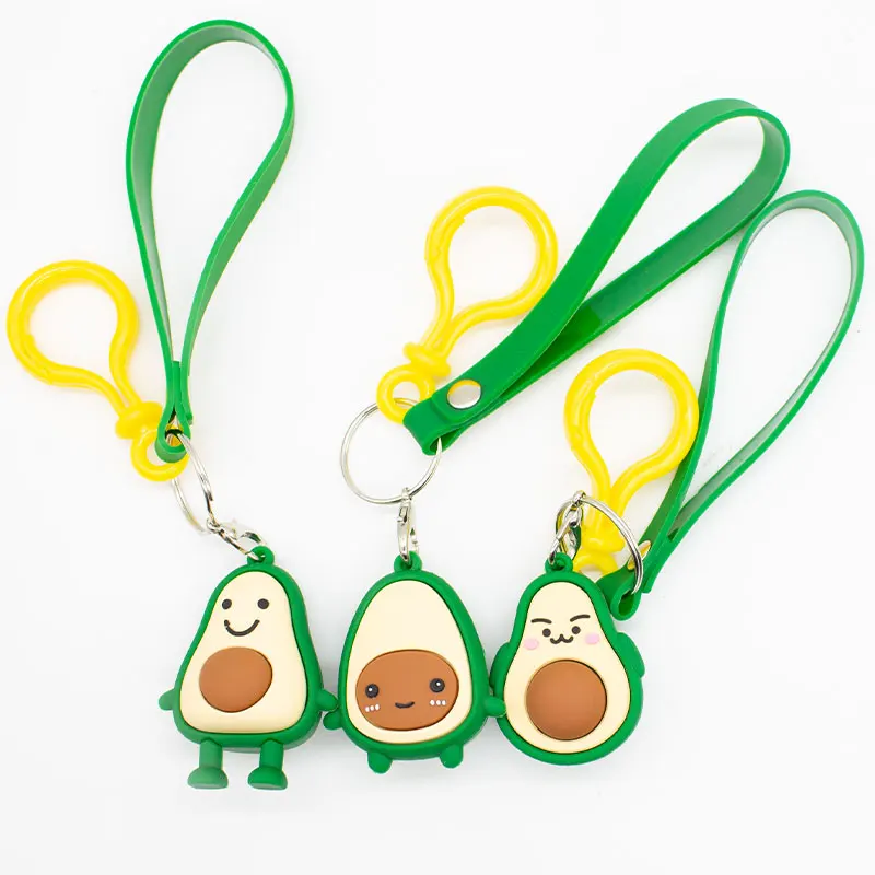 

Fashion Avocado Key Ring pendant PVC soft glue fruit Key Chain Creative expression Avocado bag hang accessories #LS1908071