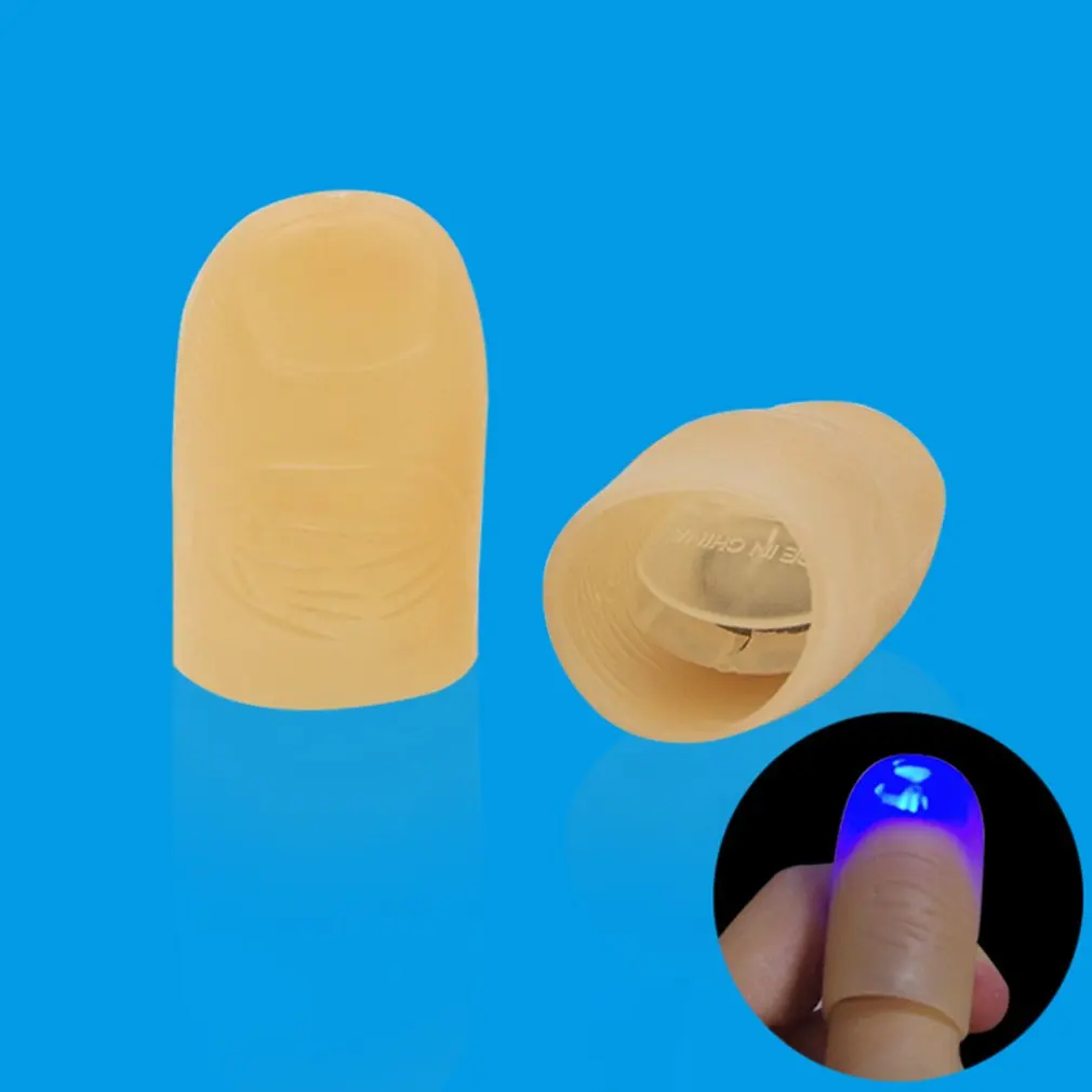 2 Pcs/ Pair Thumbs Led Light up Toys Kids Magic Trick Props Funny Flashing Fingers Fantastic Glow Toys Children Luminous Gifts