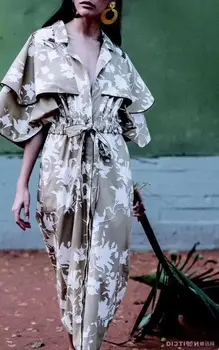 

Spring 2019 Dress Sexy Celebrity Print Ruffles Half V Neck Women Bow Cloak Sleeve Fashion Night Club Body con Dresses Wholesale