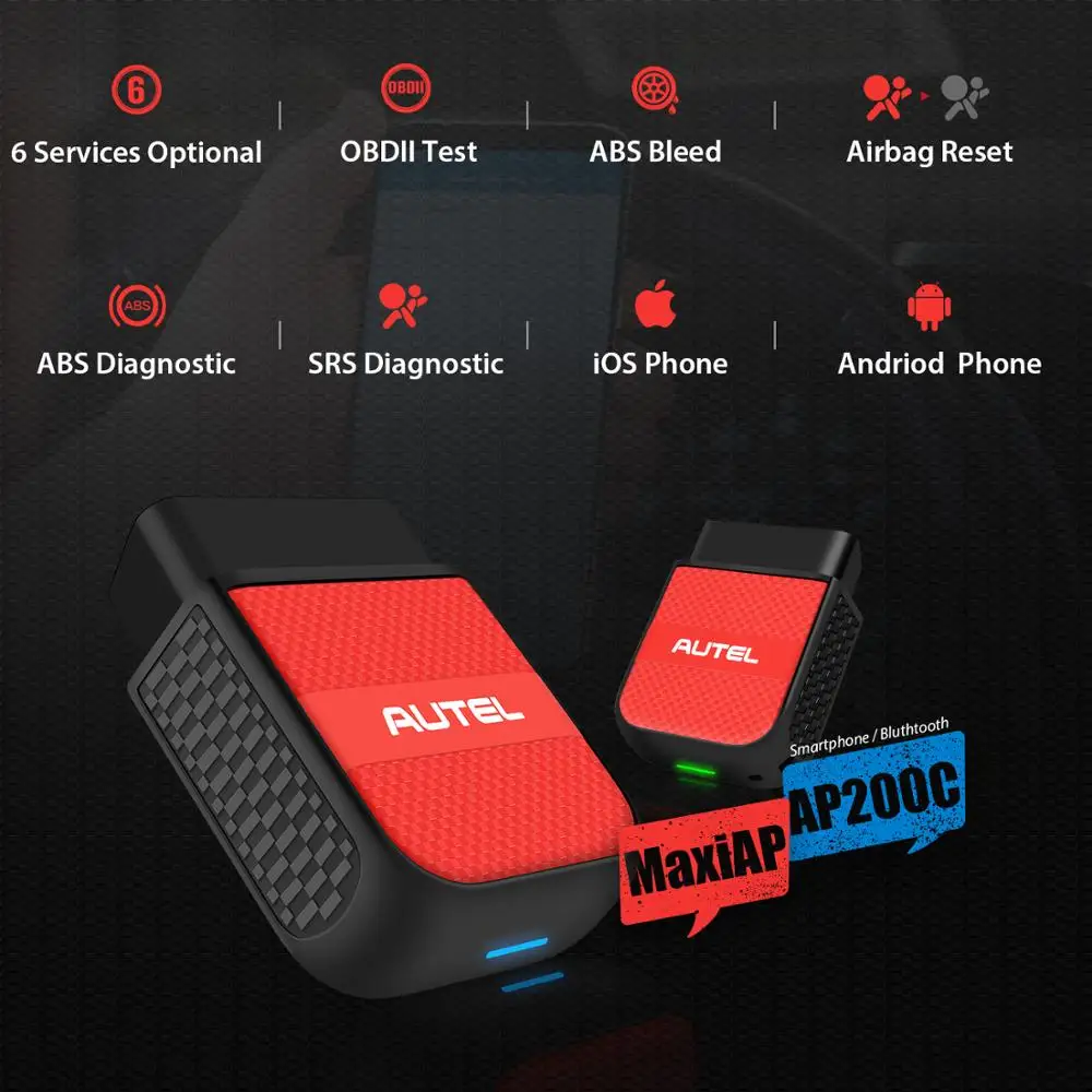 Autel MaxiAP AP200C OBD2 Scanner Auto Diagnostic Tool ABS Bleed for iOS&Android