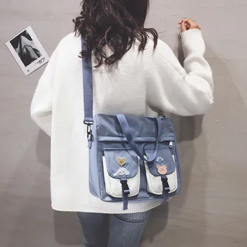 

Women Cute Large-capacity Crossbody Bags Japanese Pocket Books and Handbags Female Student Big Campus Class School Bag 2020 New