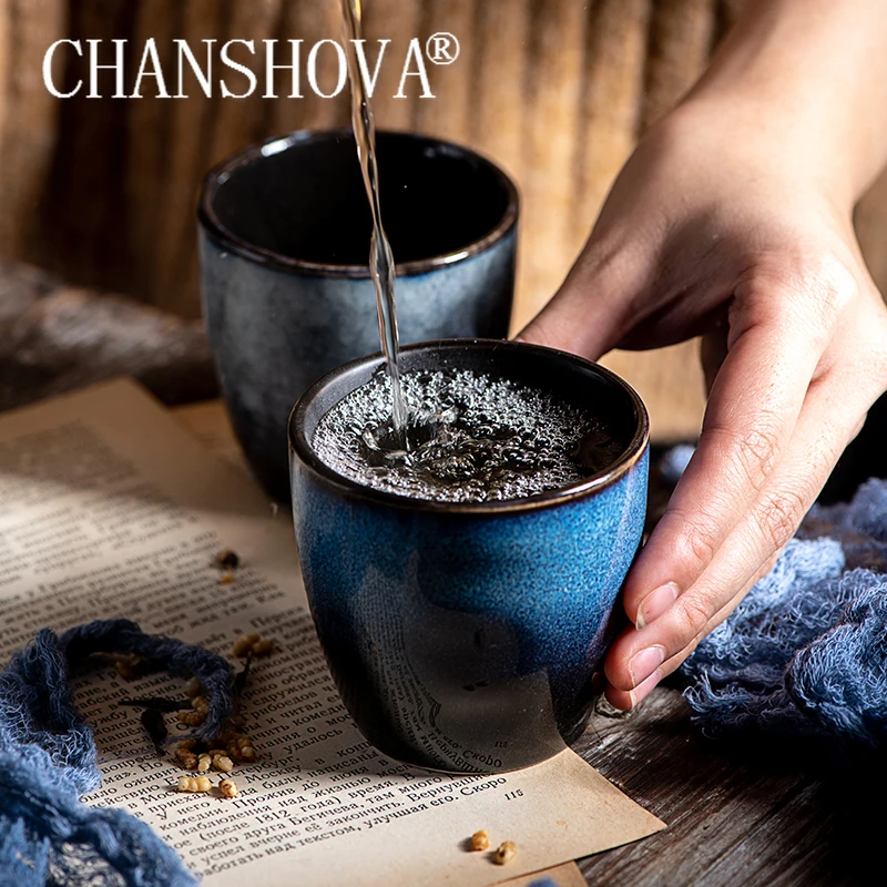 CHANSHOVA 145ml Chinese retro Handmade Kiln change texture High temperature firing Ceramic teacup coffee cup Porcelain H002|Teacups| - AliExpress
