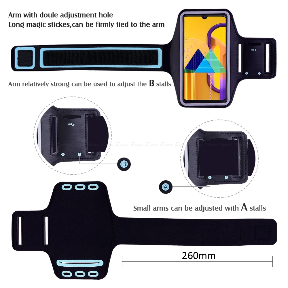 Sport Gym Running Workout Case Pouch Arm Band For Samsung Galaxy M10 M20 M30 M40 M10s M30s Phone Belt Bag Cover
