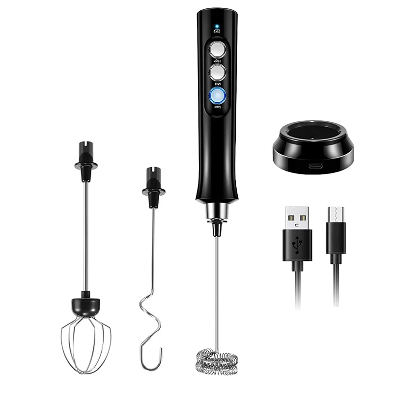 Milk Frother Handheld USB Rechargeable 3 Speeds Mini Electric Foam Maker Blender Mixer for Coffee Cappuccino | Бытовая техника