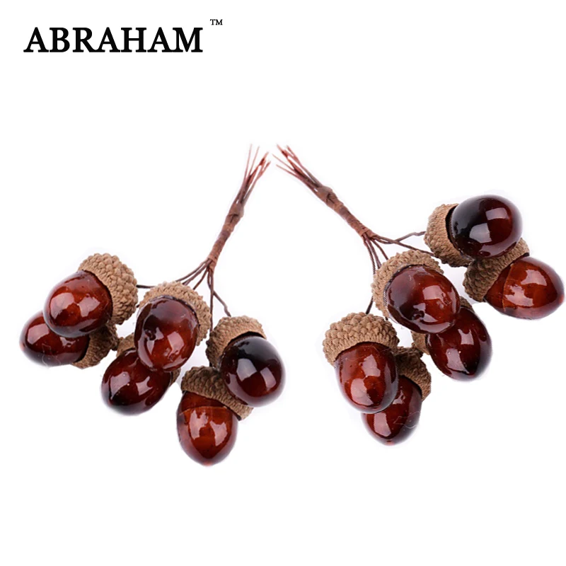 

10cm 12pcs Artificial Pine Tree Nuts Bouquet Fake Plants Berry Branch PE Fruit Christmas Decoration Flower Stamen For Home Decor