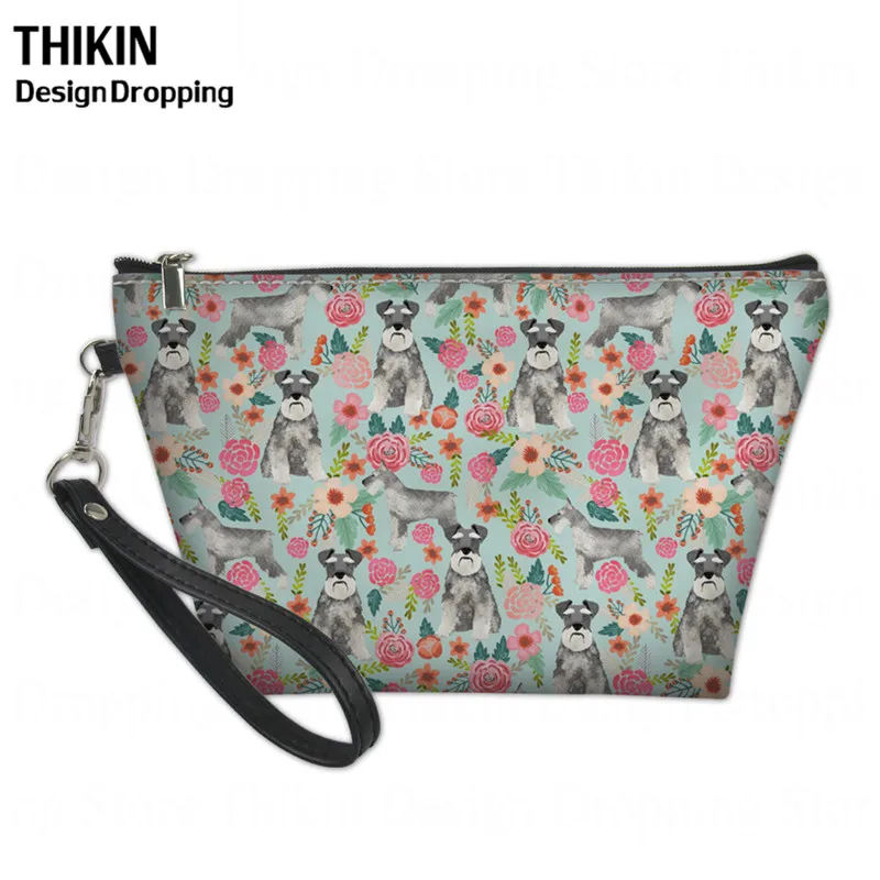 Косметичка tikin Schnauzer Sakura Printng для девочек, женские косметички, органайзер для сумочки, дорожная сумка, косметичка - Цвет: as picture