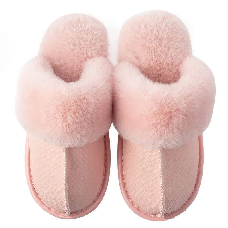 

Women Fur Slippers Winter Warm Cotton Sheep Lovers Home Indoor Plush fuzzy slippers pink black furry slides House Shoes men